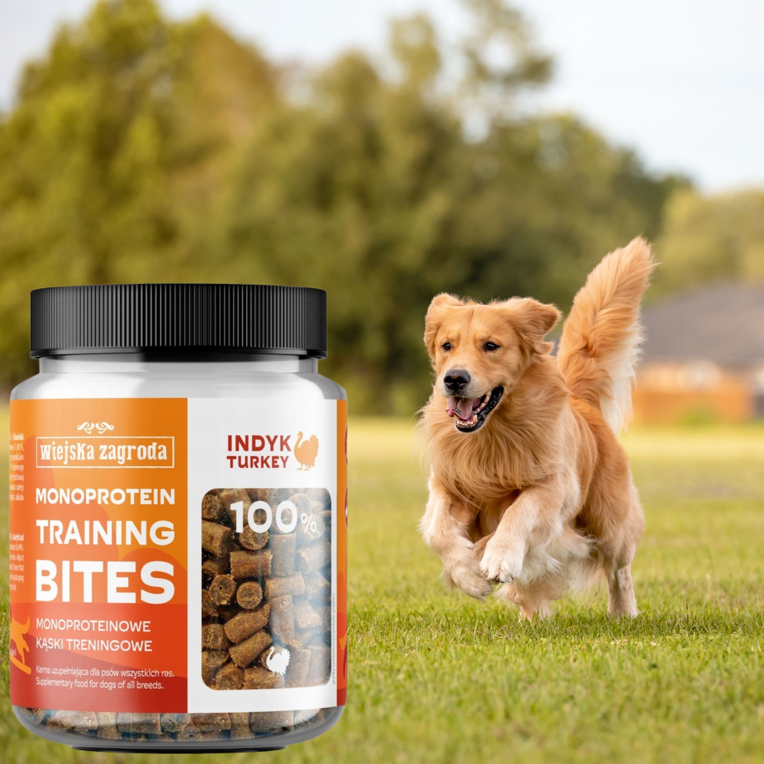 przysmak dla psa indyk kąski monoproteinowe treningowe 150g wiejska zagroda