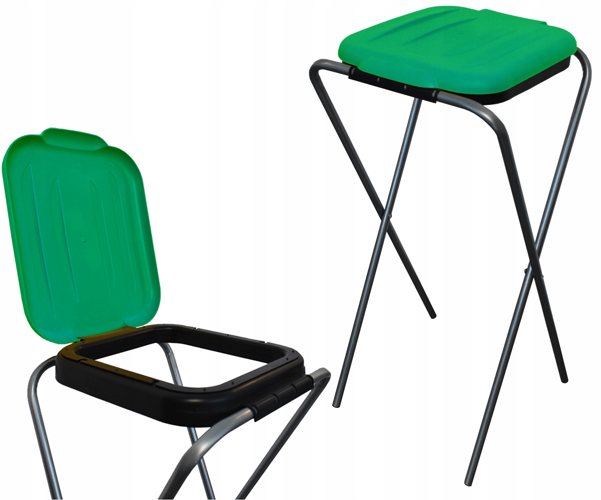 stojak do segregacji odpadów (1-stanowiskowy) zielony