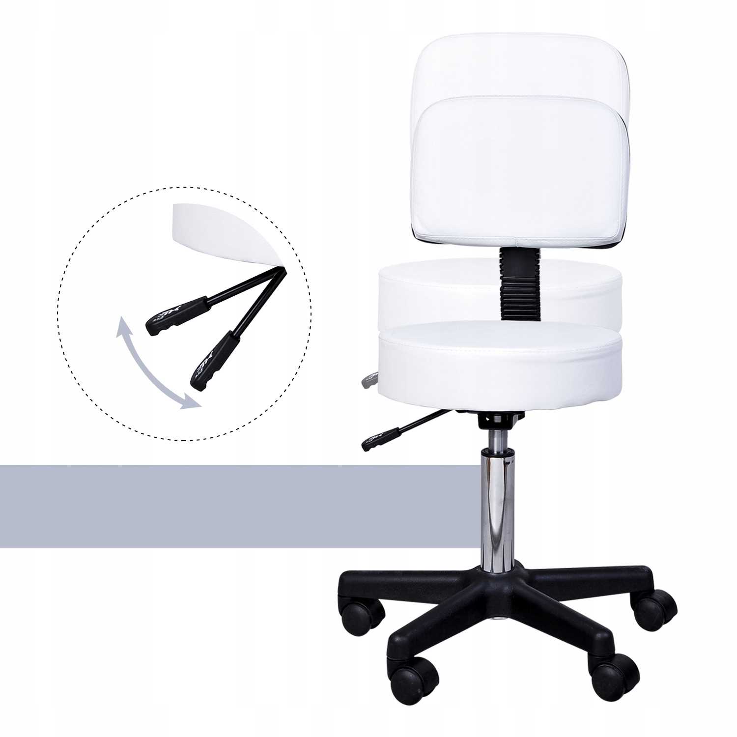 hoker z oparciem - biały