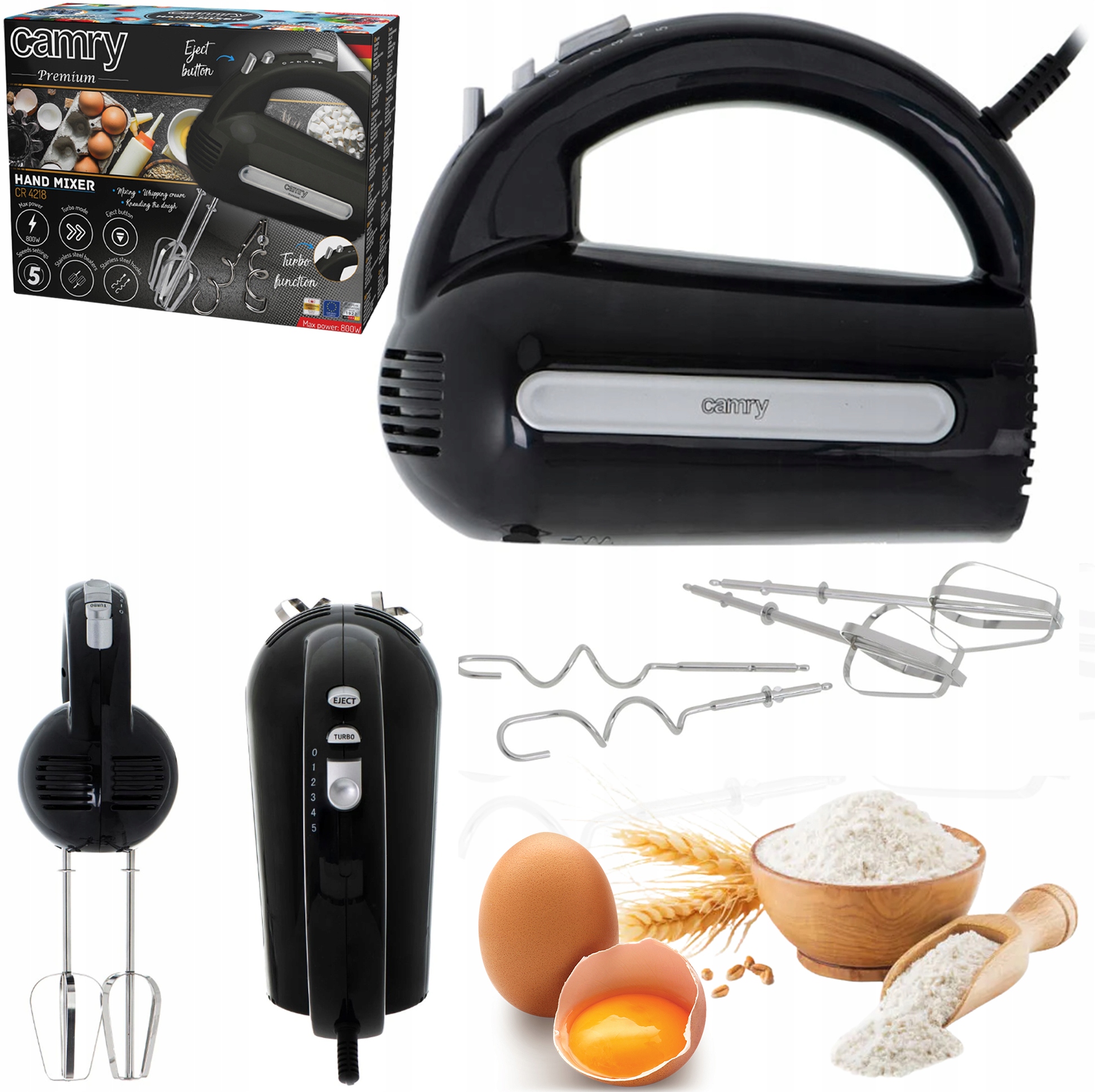 mikser czarny 800w camry cr 4218