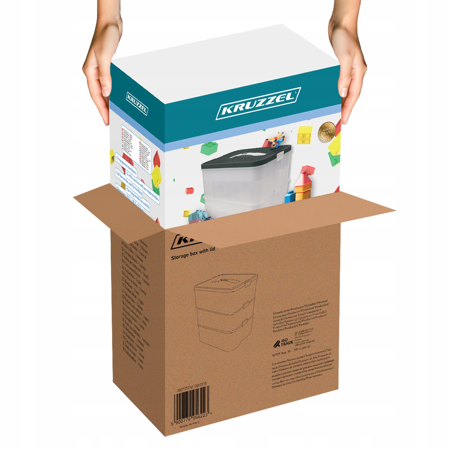 pudełko na klocki- 3 poziomy 22l kruzzel 25757