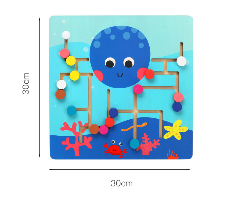 gra logiczna labirynt drewniany ośmiornica pod wodą jhtoy-647