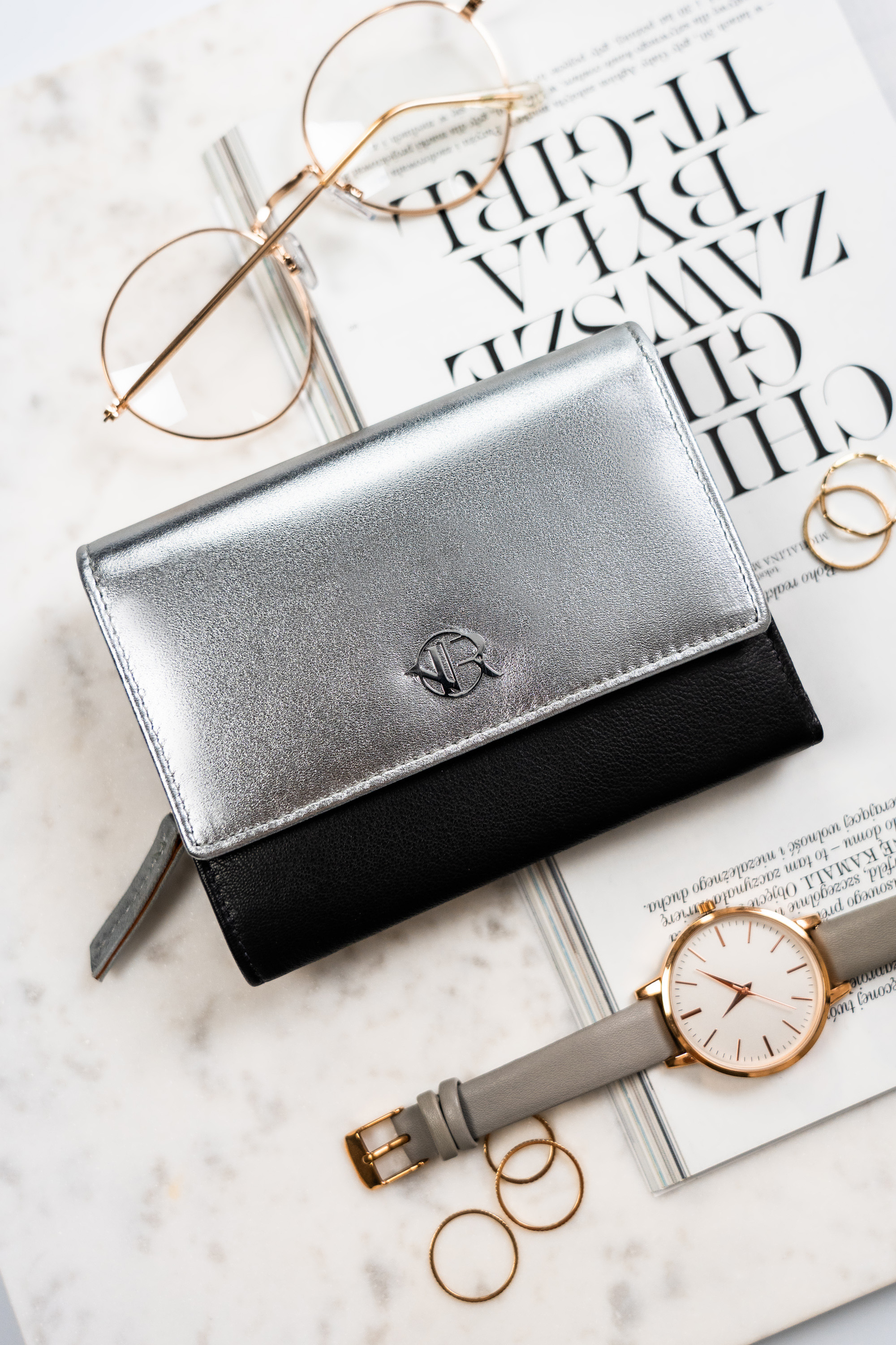 portfel damski sk. rv-3412-sla-4903 silver-black