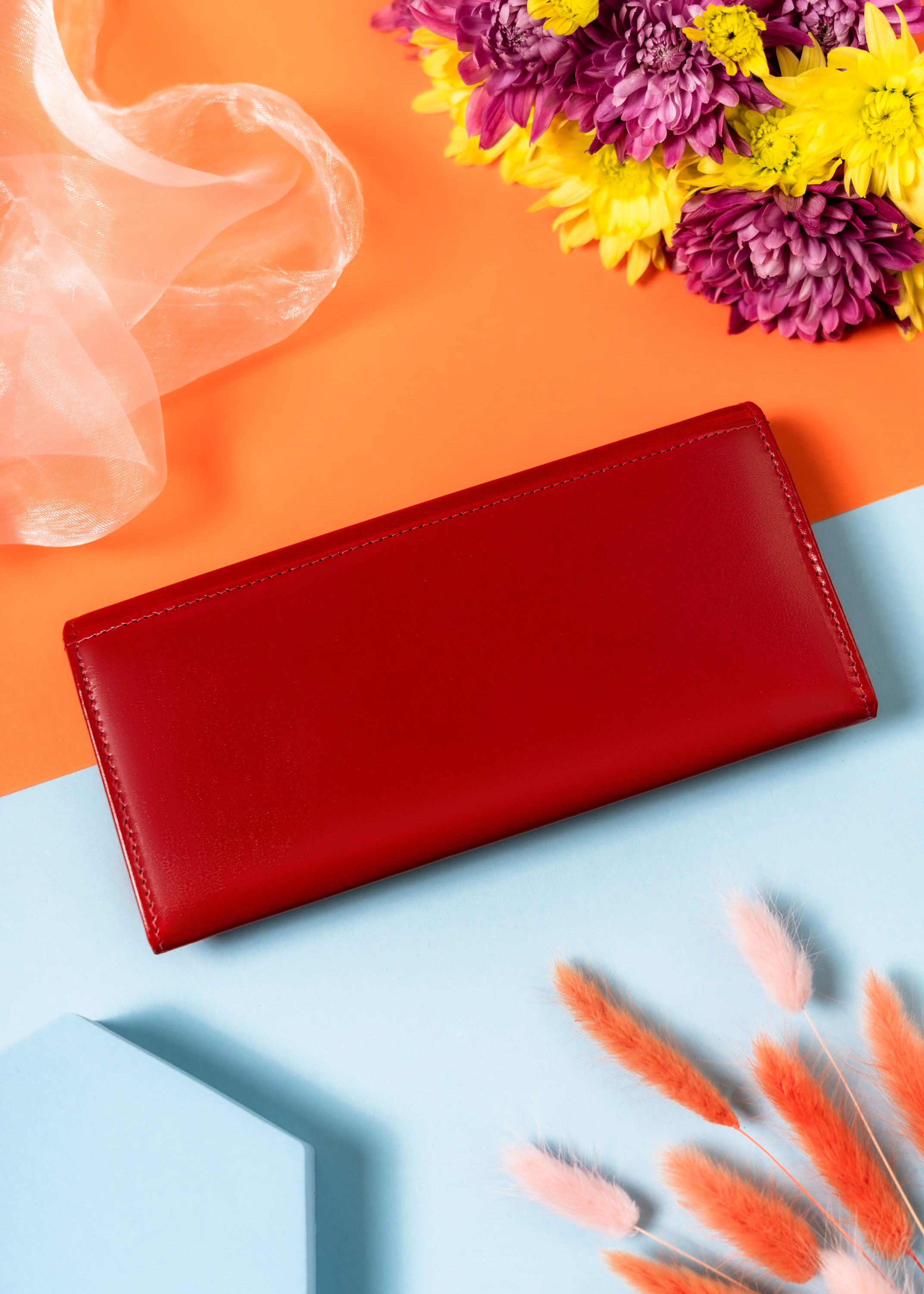 portfel damski skórzany ptn 1680133-ngv-5809 red