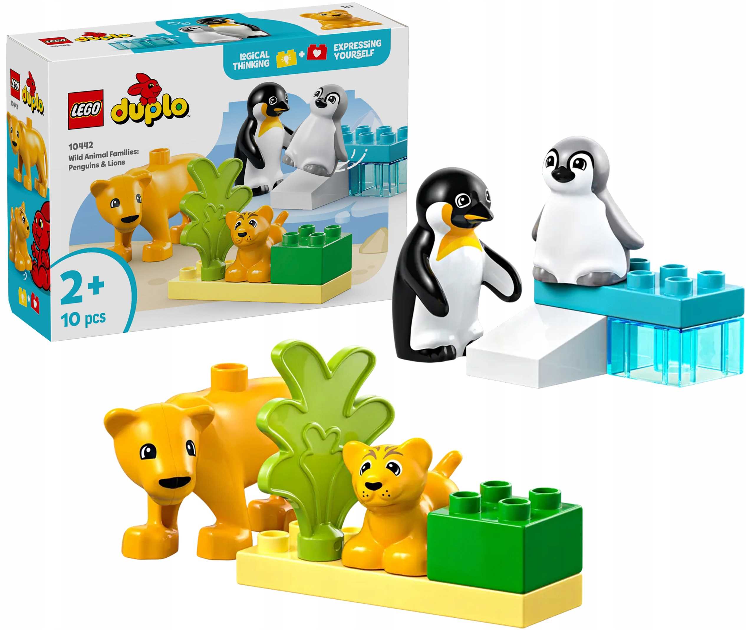 10442 - lego duplo - rodziny dzikich zwierząt: pingwiny i lwy