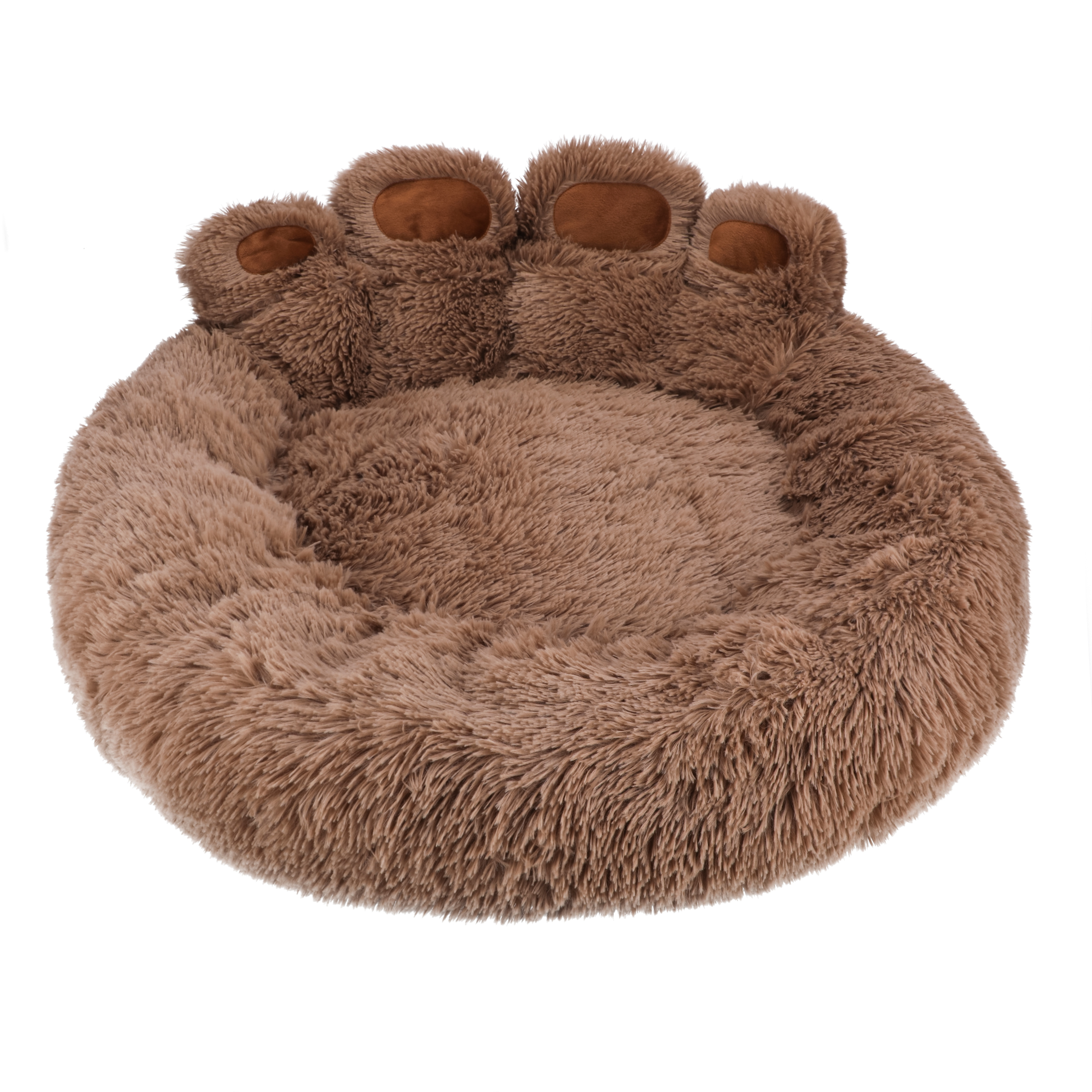 pluszowe okrągłe legowisko kojec dla psa kota poduszka posłanie 60x60 łapka