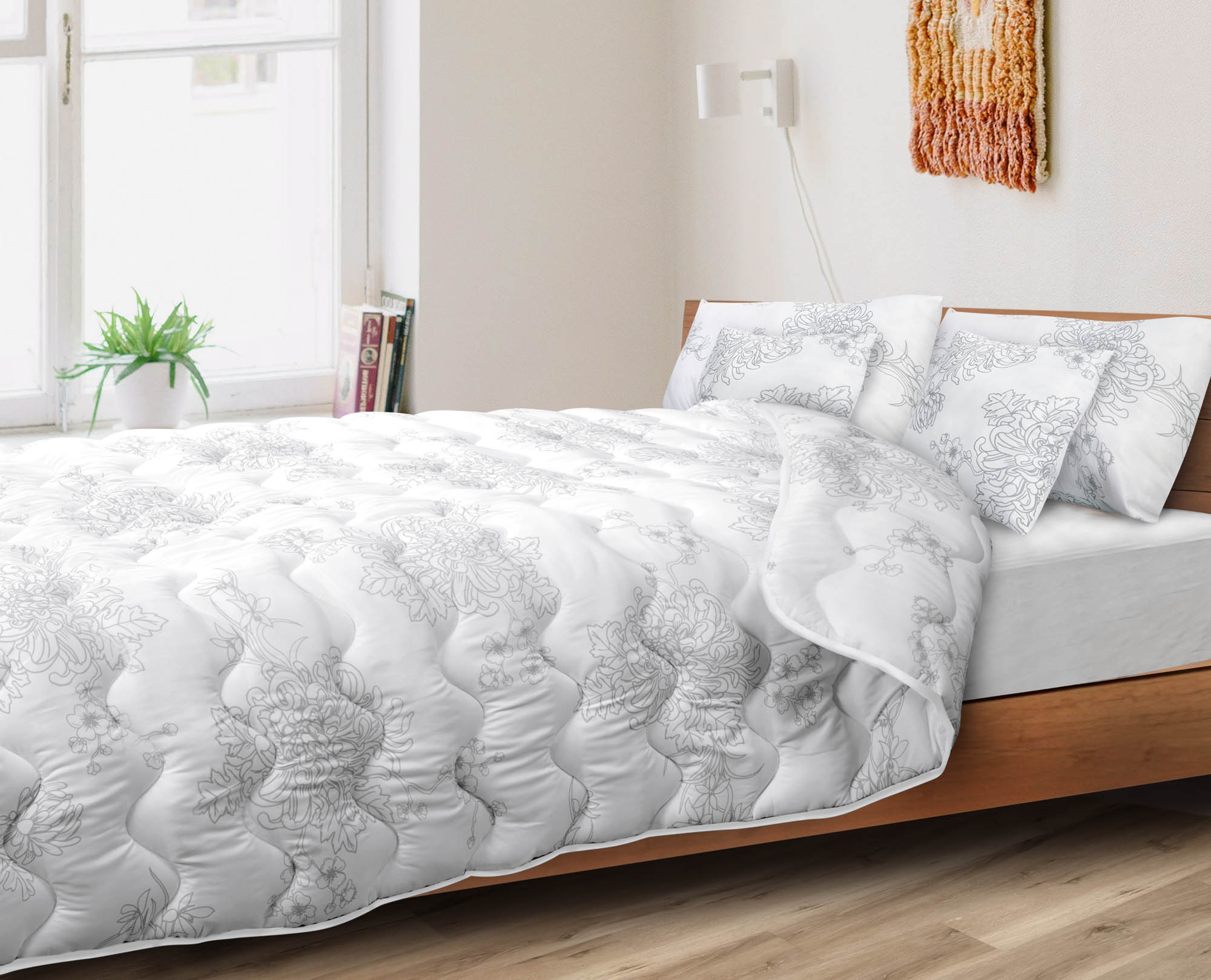 kołdra 200x220 cm całoroczna antyalergiczna mikrofibra drukowana silikon