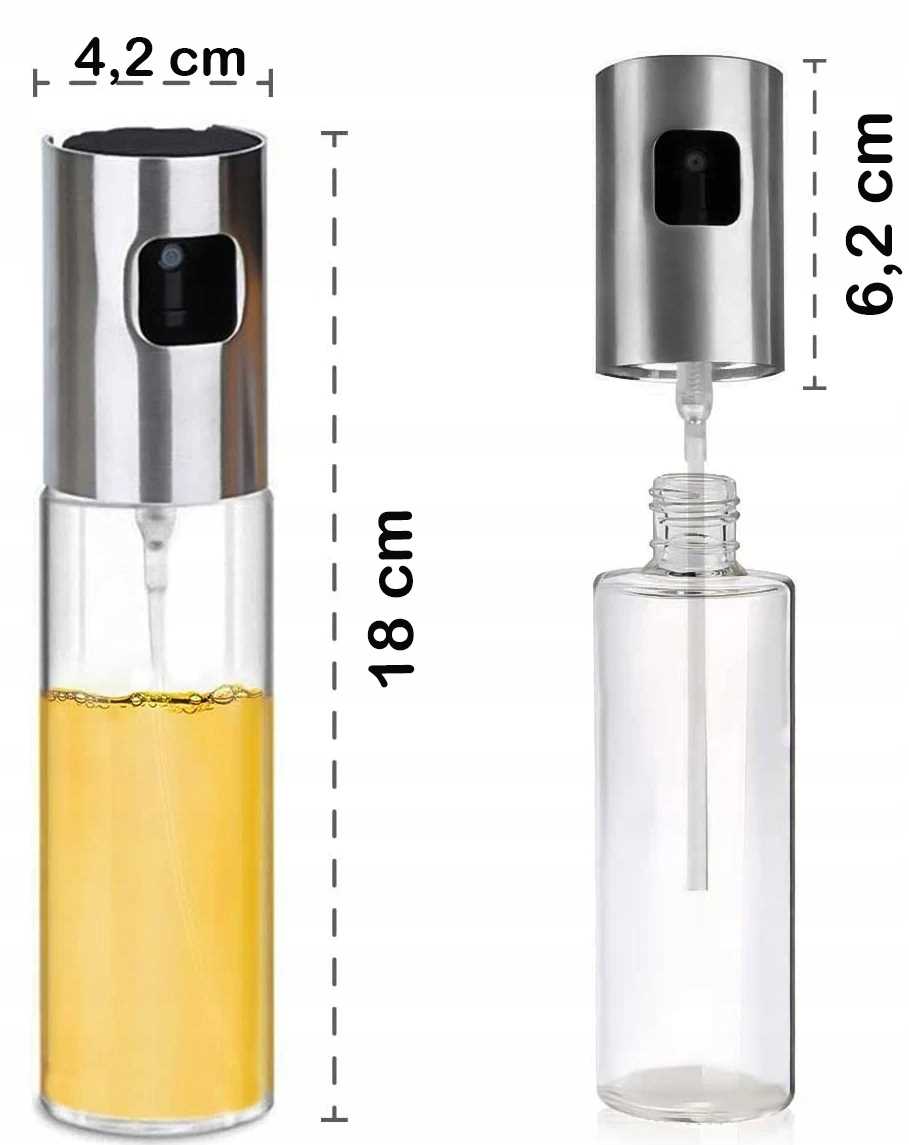 spryskiwacz kuchenny do oleju oliwy octu srebrny 100ml