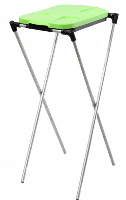 stojak do segregacji odpadów (1-stanowiskowy) zielony - drewmet