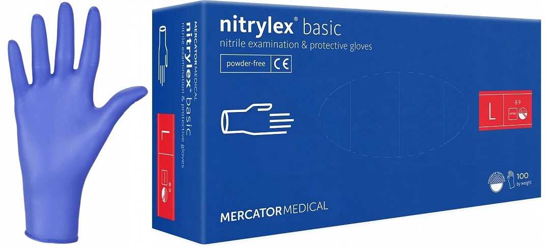 rękawice nitrylowe 100 szt. nitrylex basic dark blue 9-l - 10 kpl.