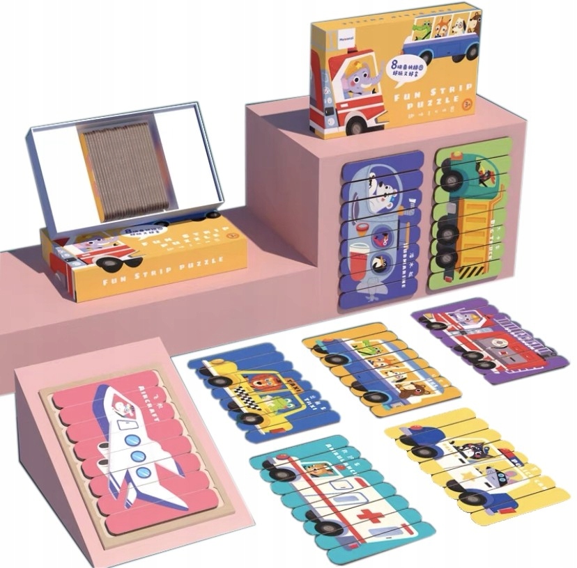 puzzle patyczki pojazdy jhtoy-194