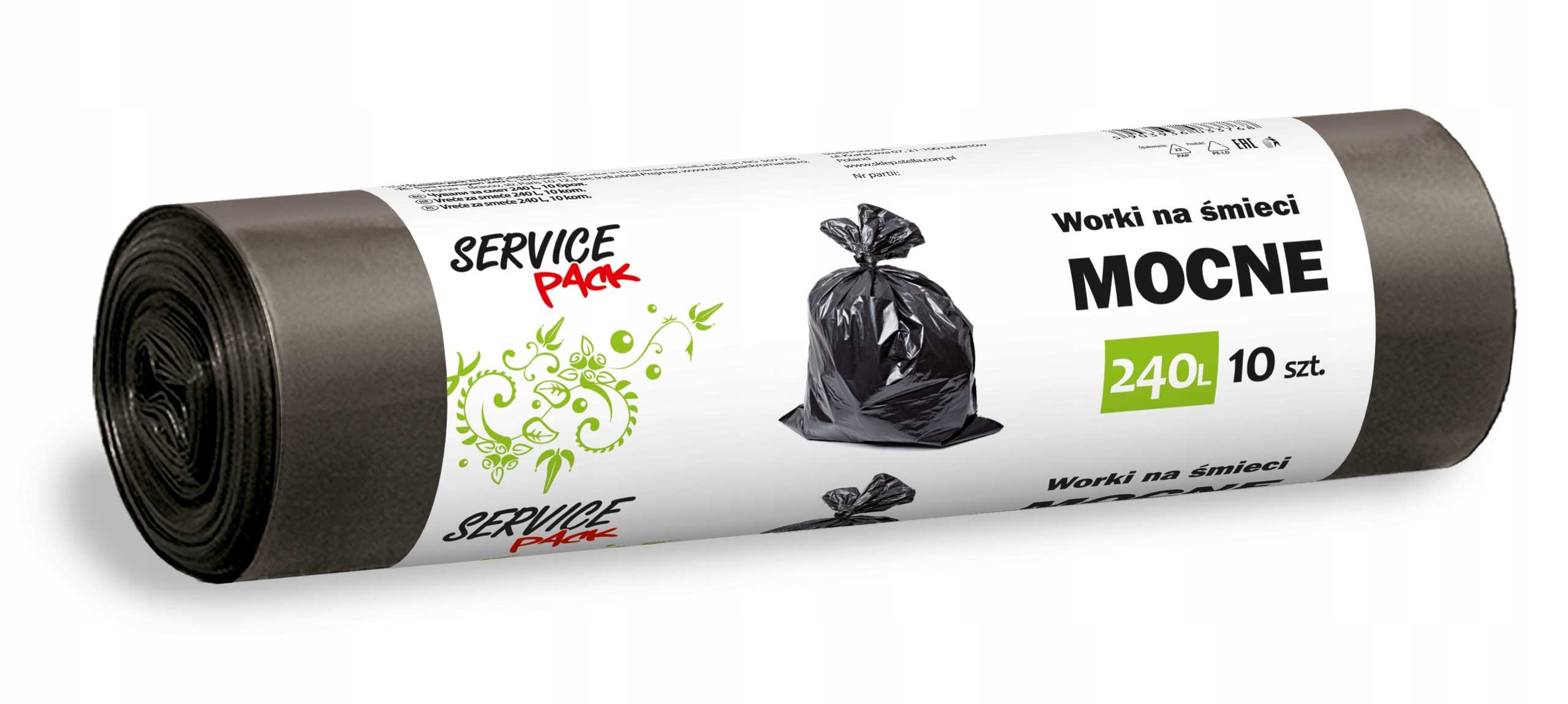 sp worki na śmieci mocne ldpe 240l 10szt