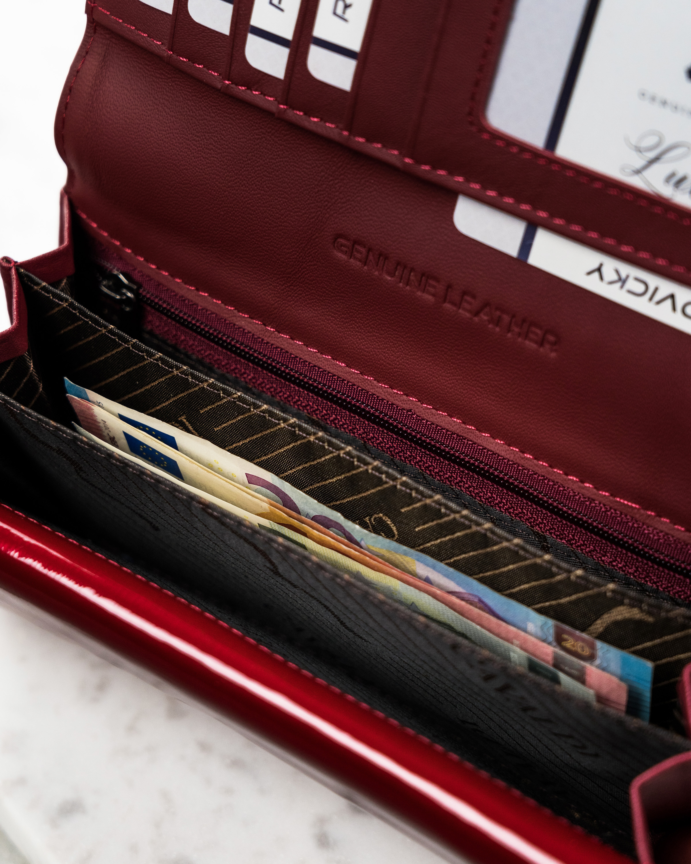 portfel damski skórzany h22-3-sh9-6130 red