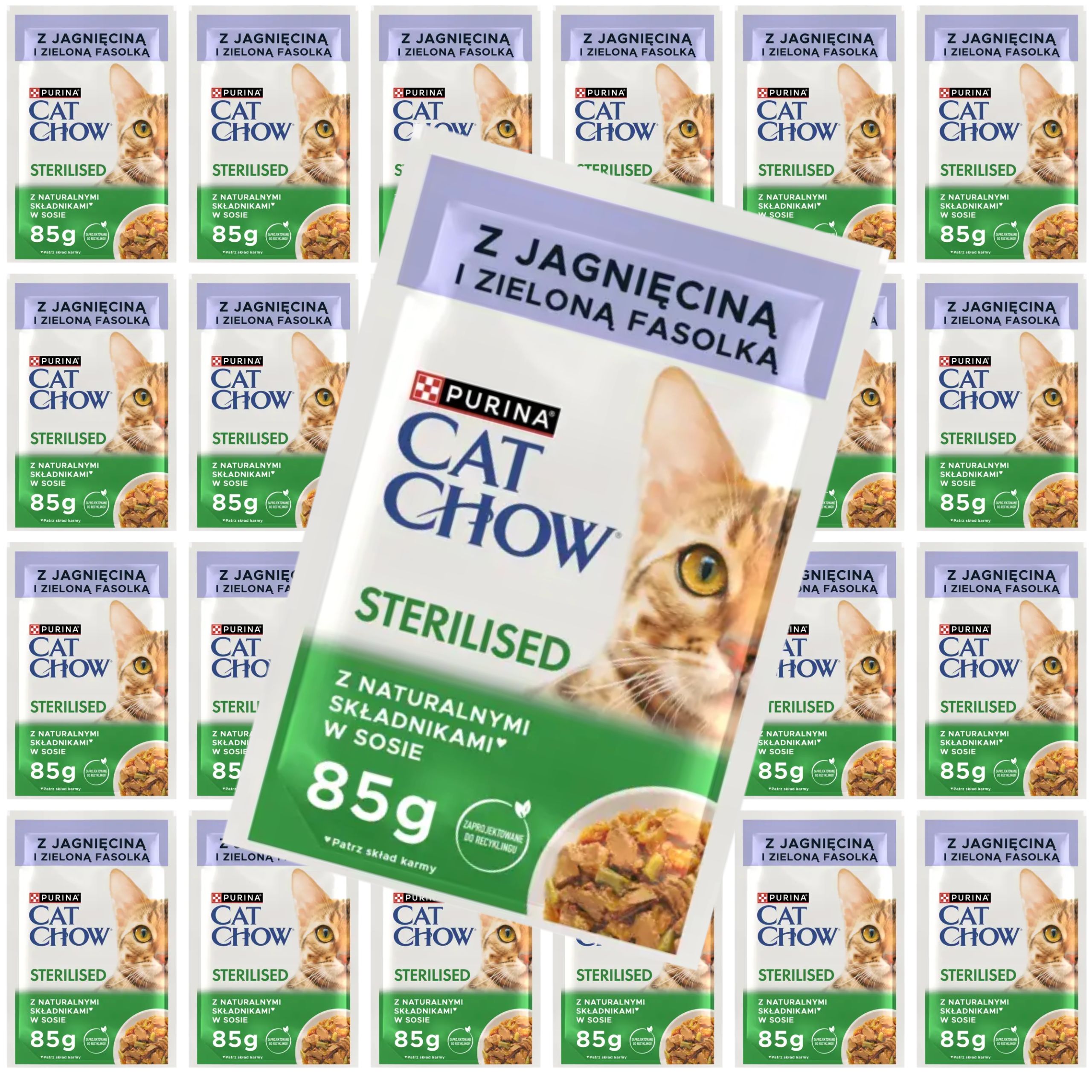 karma mokra dla kotów sterylizowanych cat chow jagnięcina z fasolą 85 g