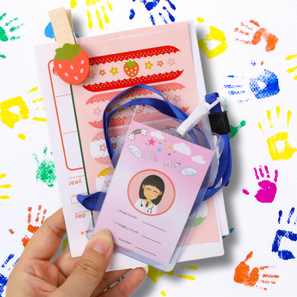 doktor drewniany zestaw lekarski lekarz stetoskop strój dla dzieci