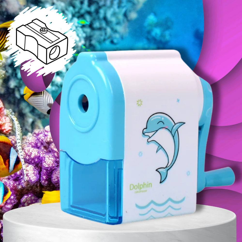 temperówka strugaczka  z pojemnikiem ręczna na korbkę nicekids niebieski