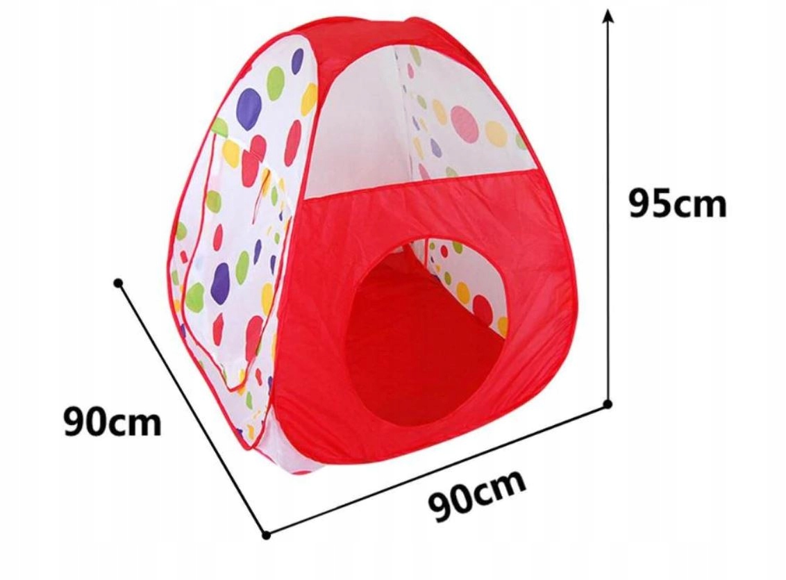 namiot biało czerwony z tunelem 16335