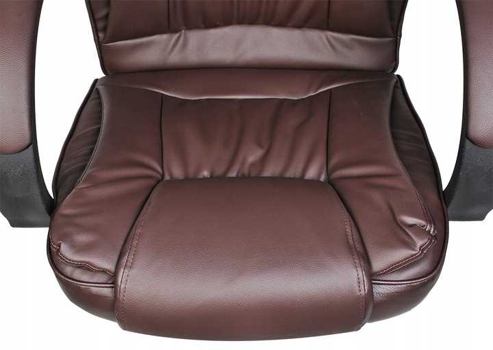fotel biurowy skóra eko - brązowy malatec