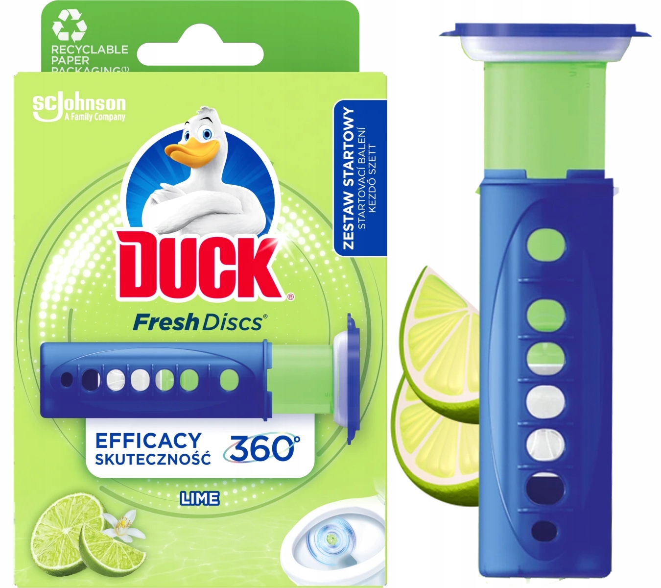 duck fresh discs lime - żelowy krążek do toalety 36ml + aplikator