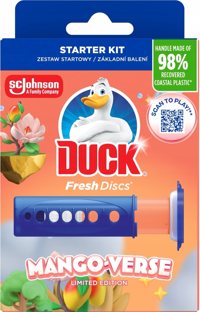 duck fresh discs mango verse - żelowy krążek do toalety 36ml + aplikator