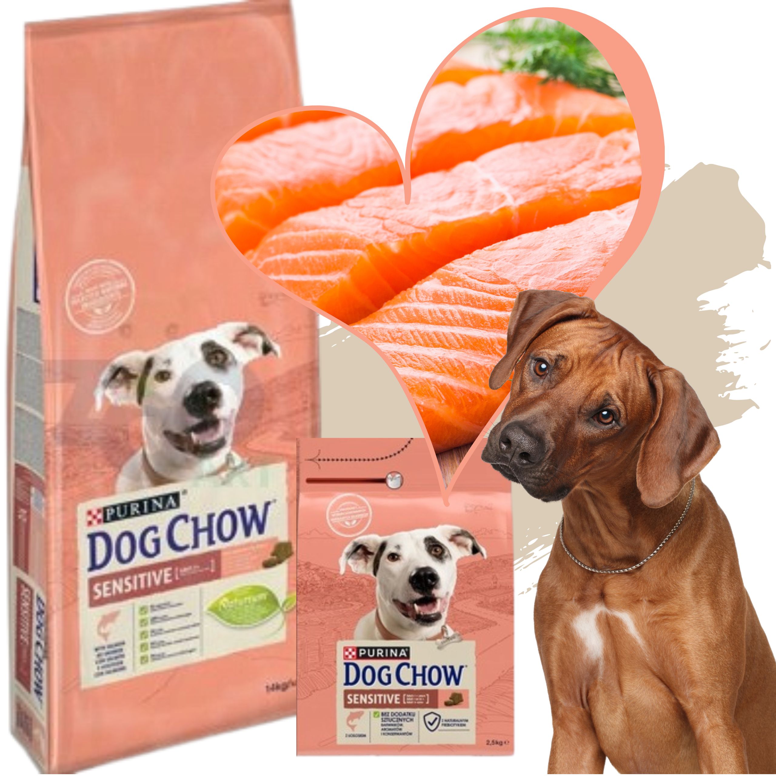 sucha karma psa purina dog chow łosoś z prebiotykiem 14kg + 2,5kg gratis