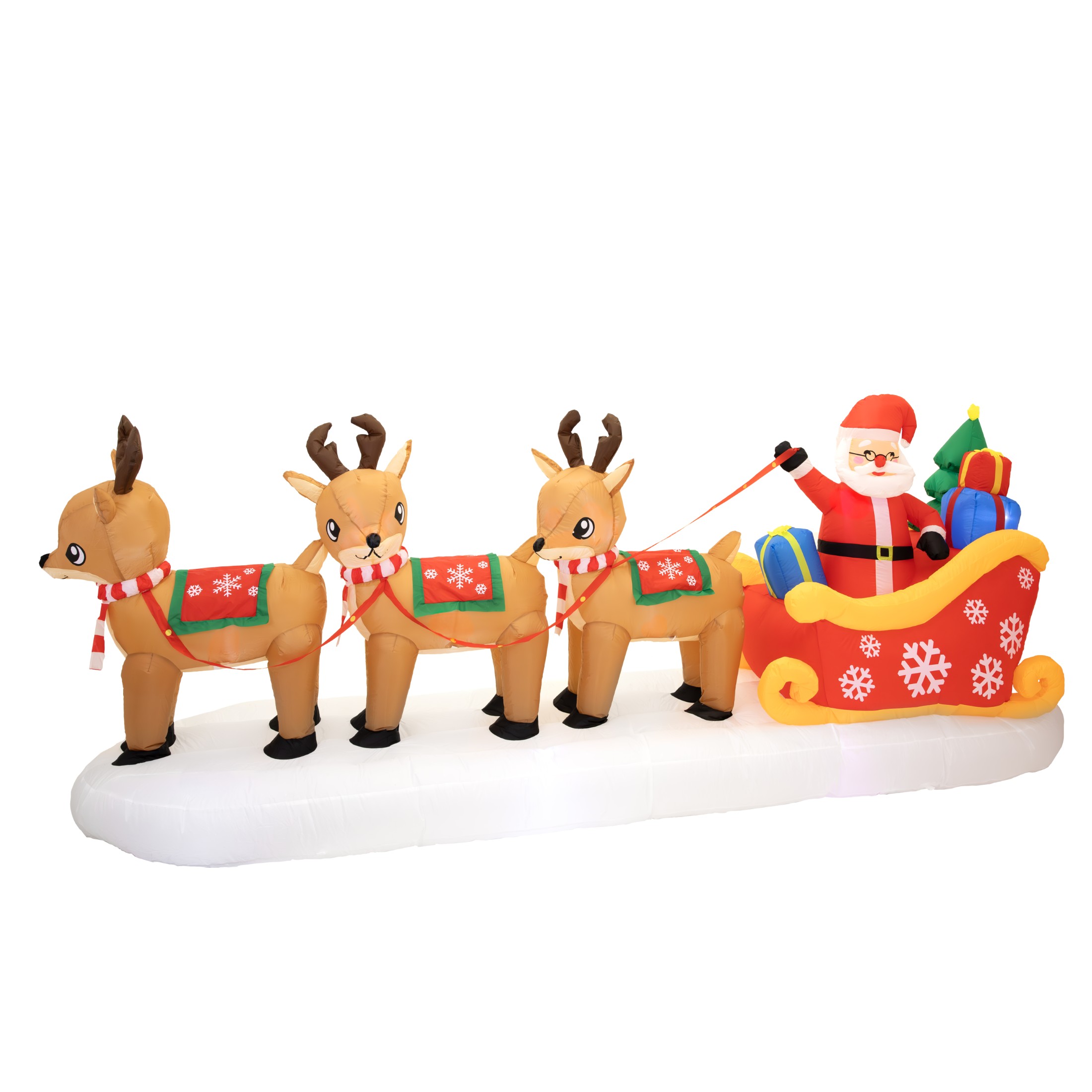 mikołaj nadmuchiwany dekoracja świąteczna sanie renifer dmuchaniec jumihome