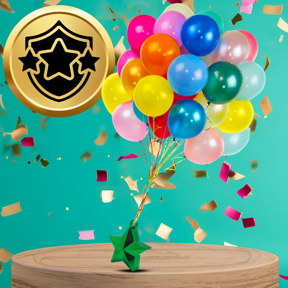 ciężarek do balonów z helem gwiazdka zielona obciążenie balonów 10 cm