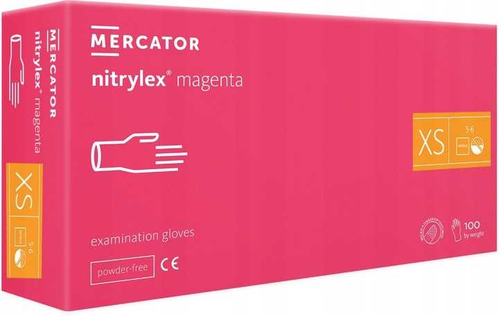 rękawice nitrylowe 100 szt. 6-xs nitrylex magenta - 10 szt.