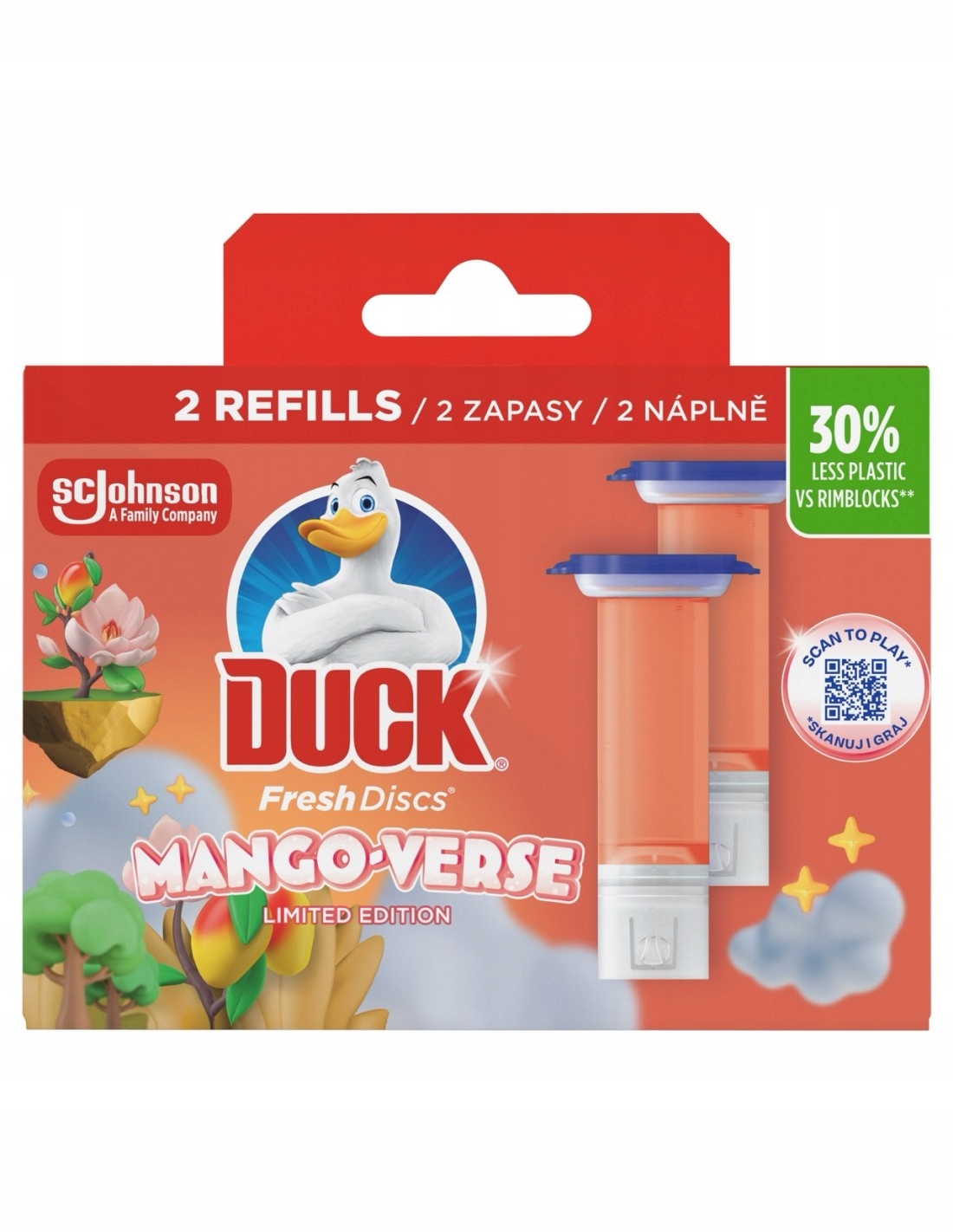 duck fresh discs mango verse - żelowy krążek do toalety 72ml (2 x 36ml)