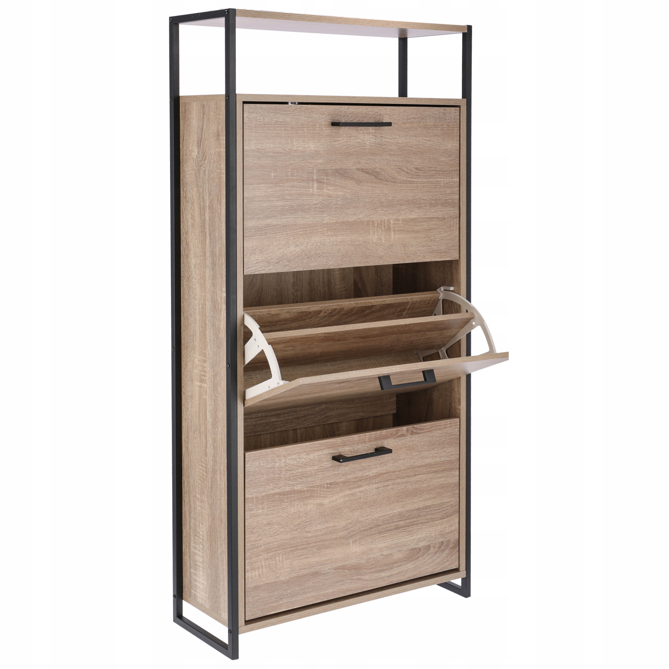 szafka na buty regał 3 komory obuwie komoda pojemna do przedpokoju loft