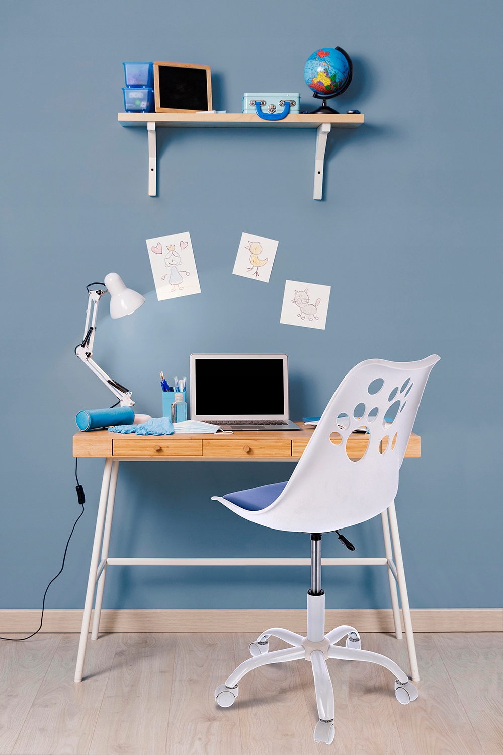 krzesło joy biało-niebieskie