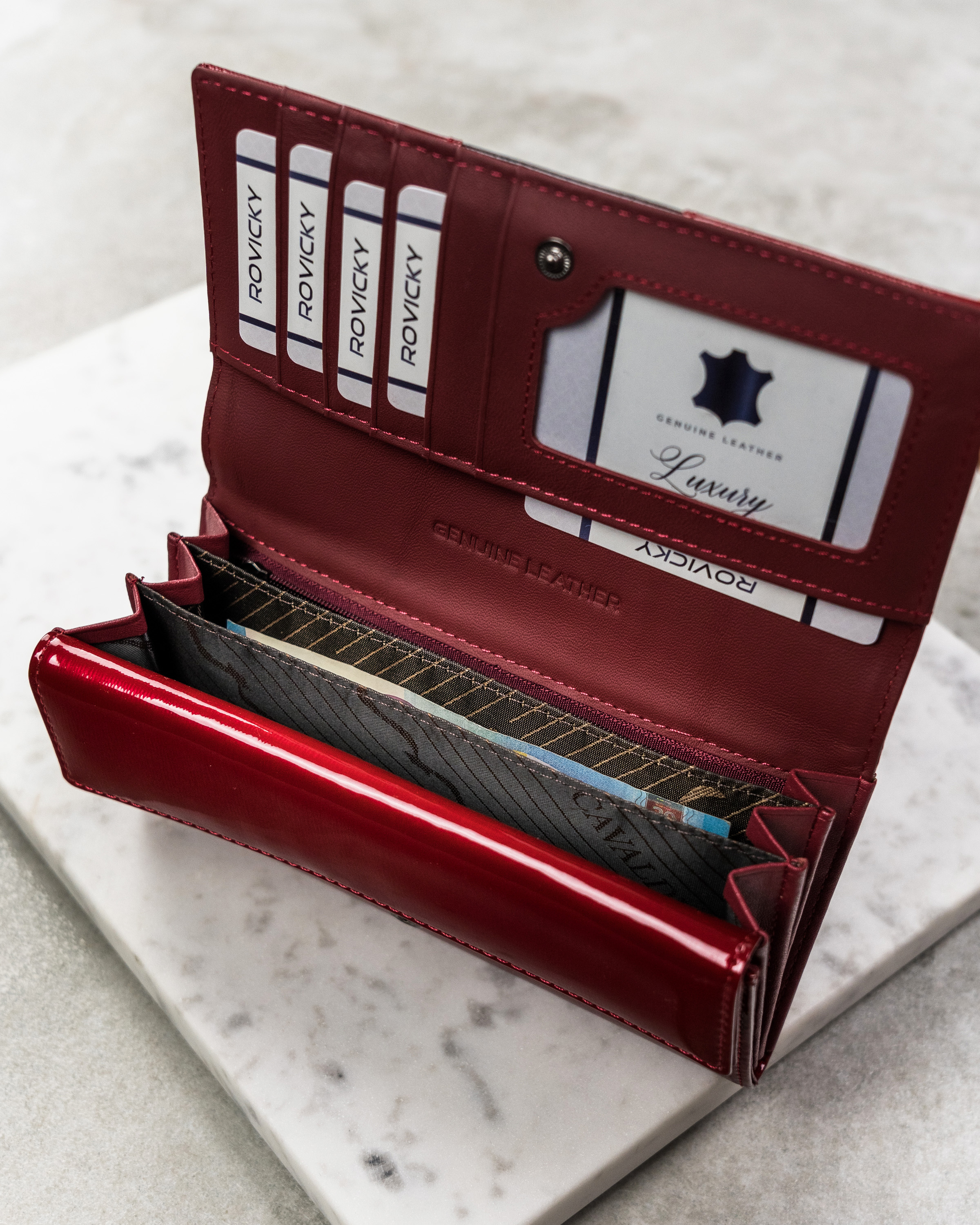 portfel damski skórzany h22-3-sh9-6130 red