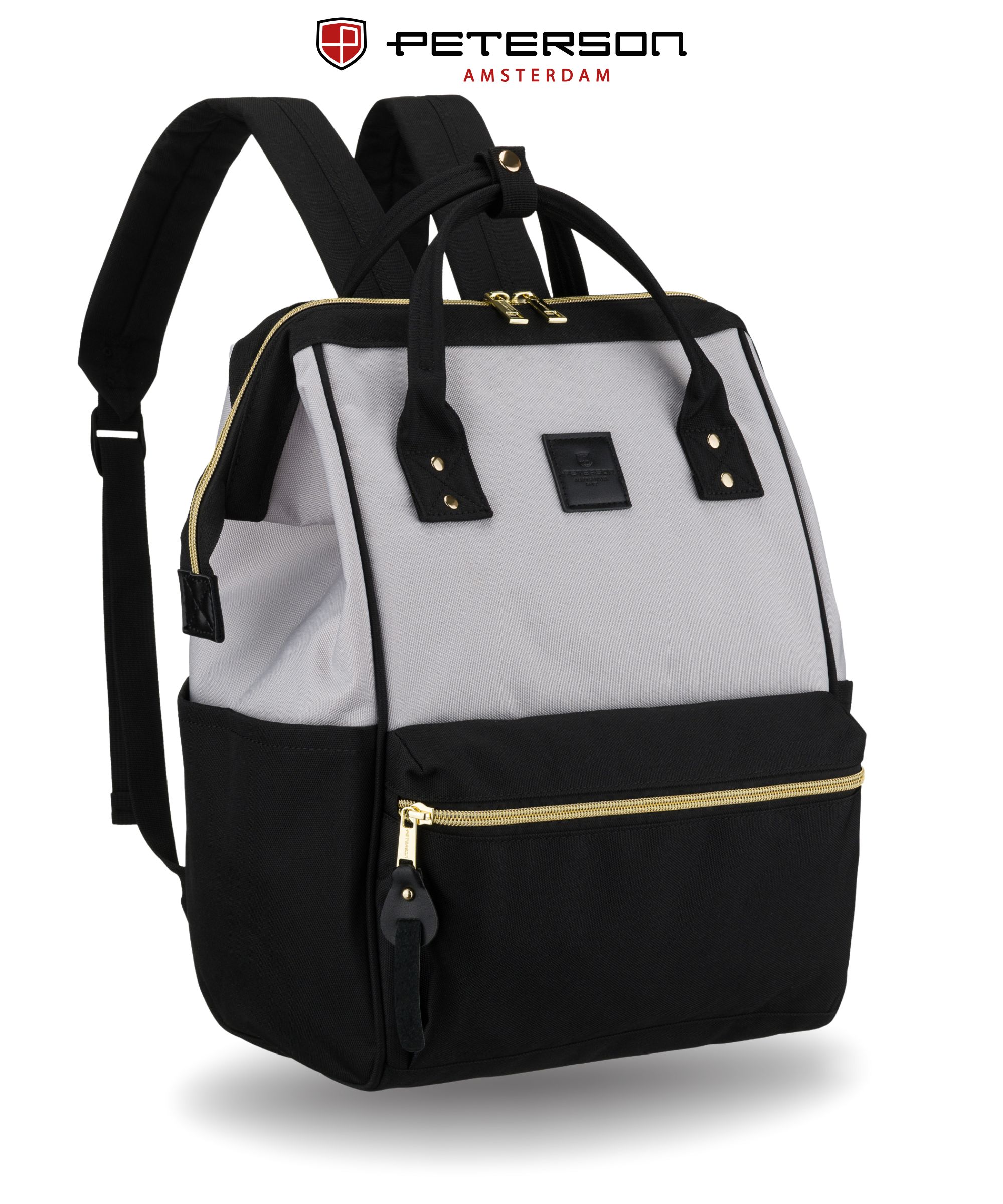 plecak materiałowy ptn alfa-5295 black-gray