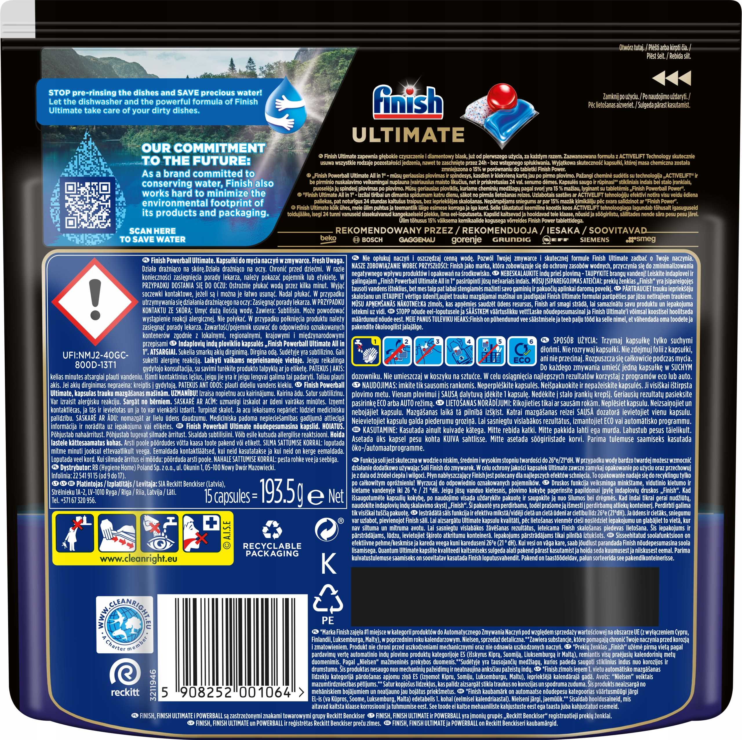 finish kapsułki ultimate all-in-1 15 regularne