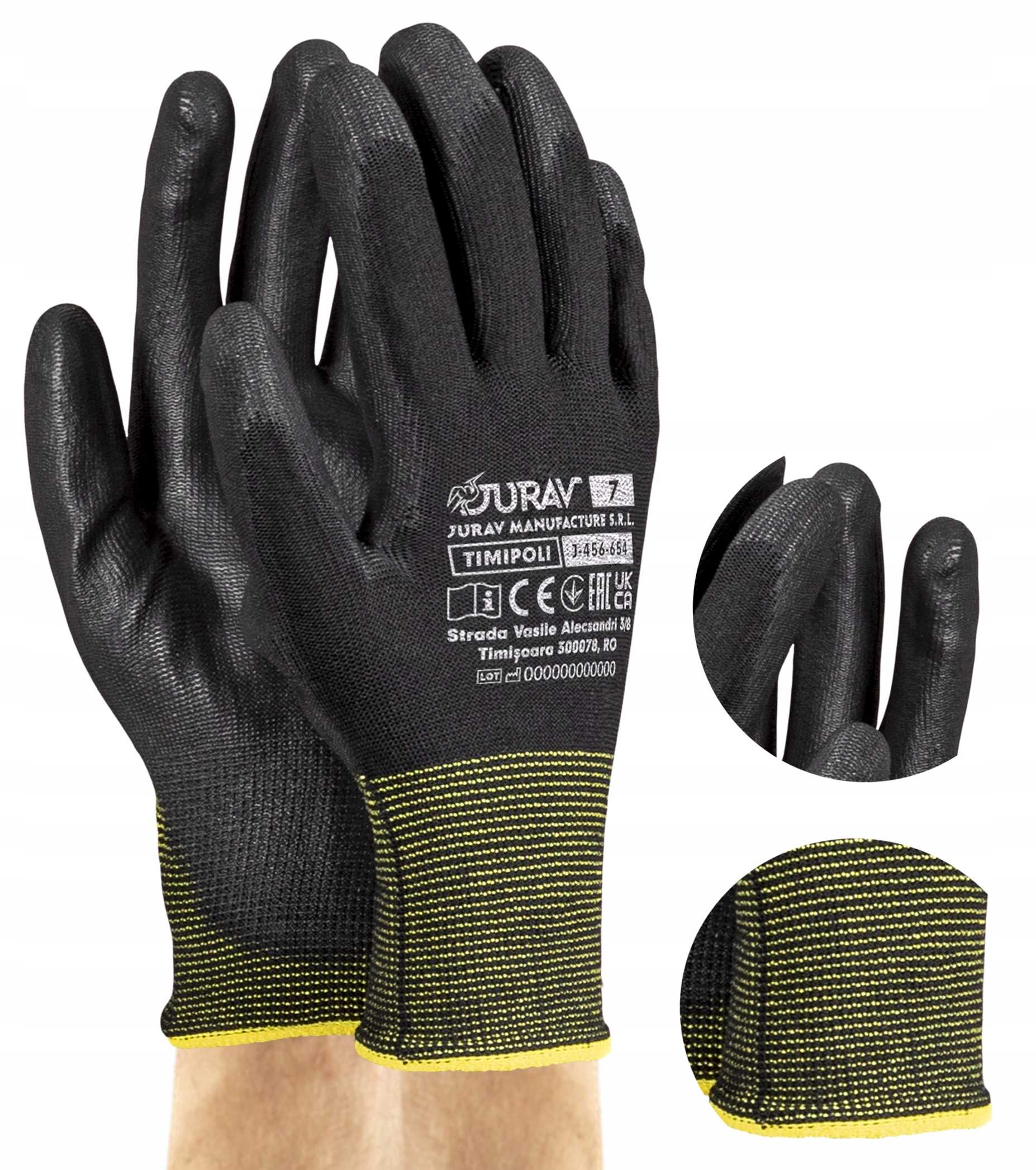 rękawice robocze czarne j-timipoli_bb7-s - 1 para