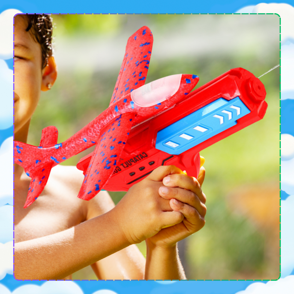 samolot z wyrzutnią szybowiec styropian rzutka zabawka pistolet led