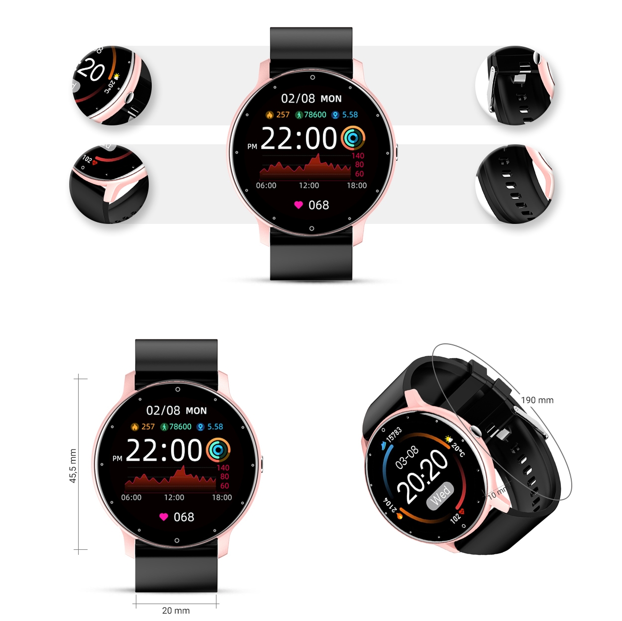smartwatch damski gravity gt1-2