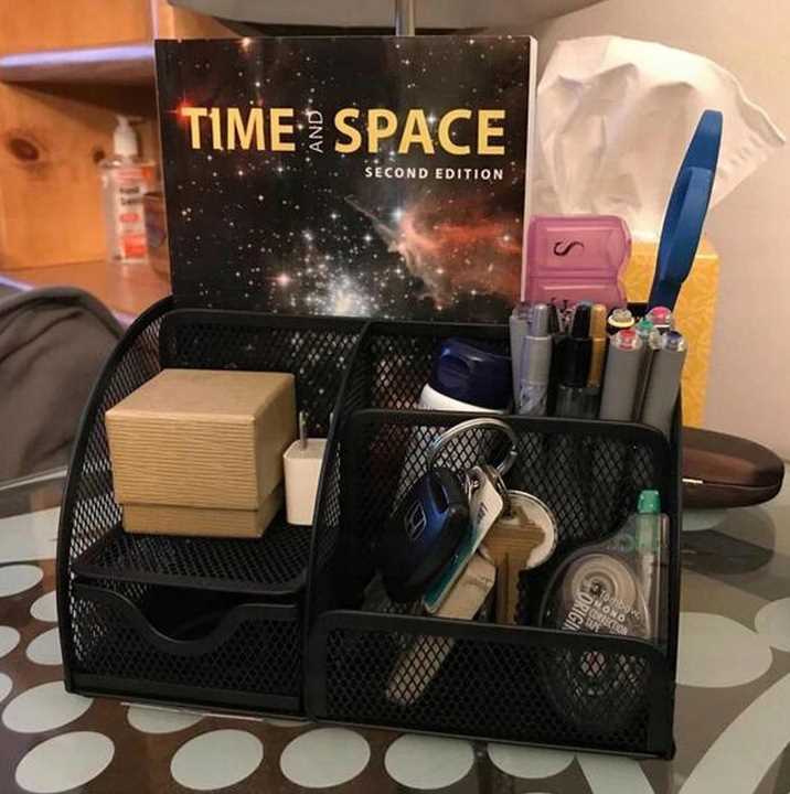 przybornik na biurko - 6 komór - czarny