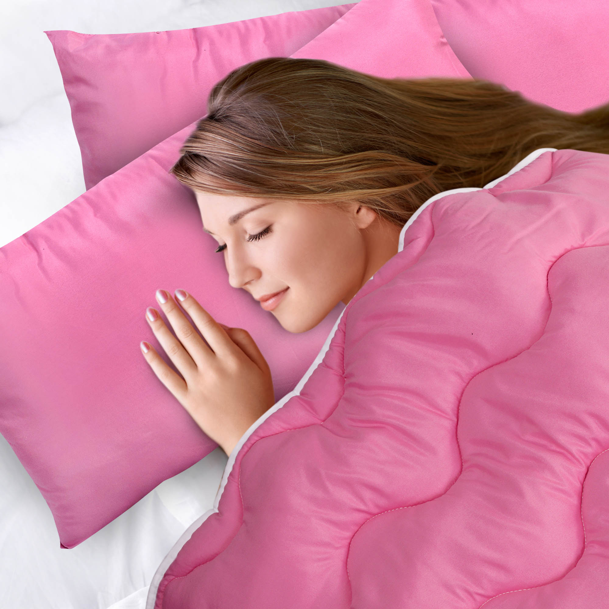 poduszka 80x40 cm antyalergiczna mikrofibra różowa silikon