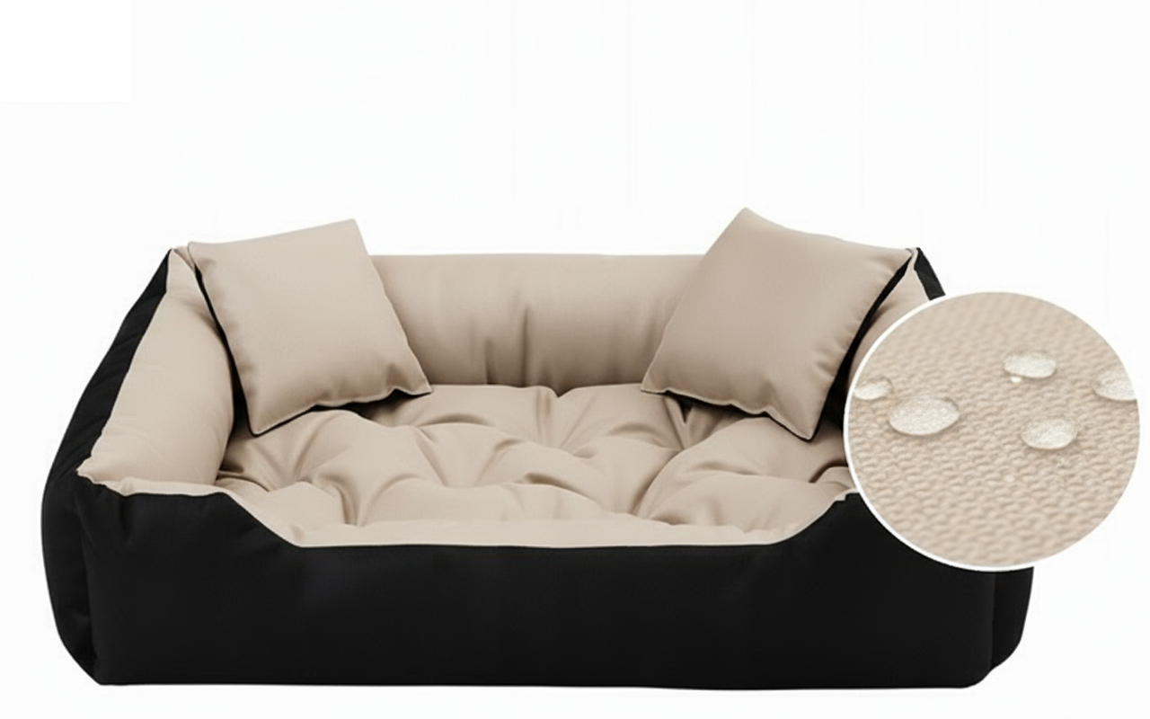 legowisko dla psa kojec ecco 55x45 cm wodoodporne beżowe