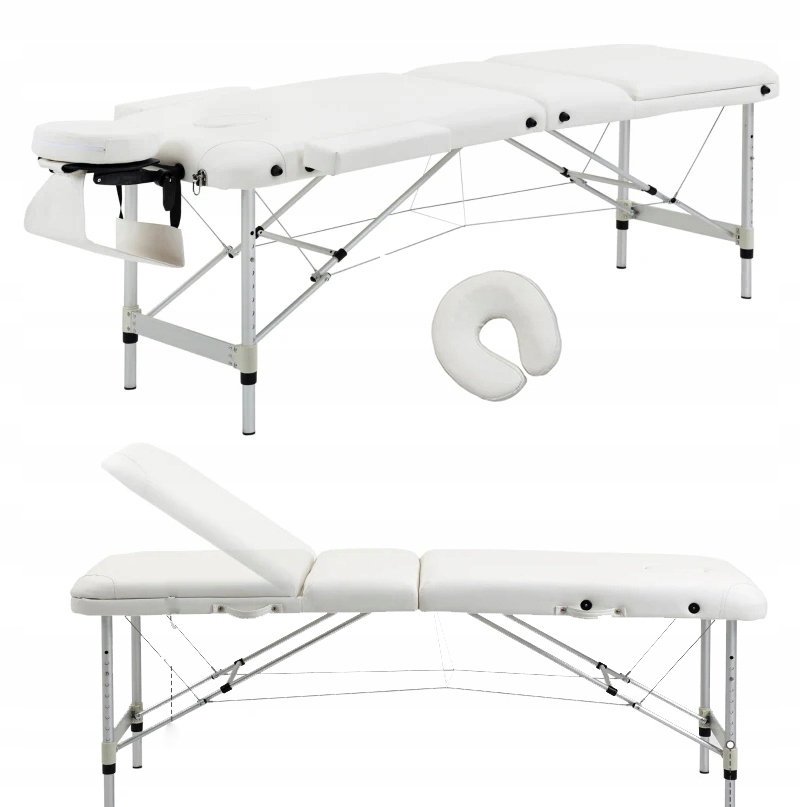 łóżko do masażu składane aluminiowe białe pako 700-039wt
