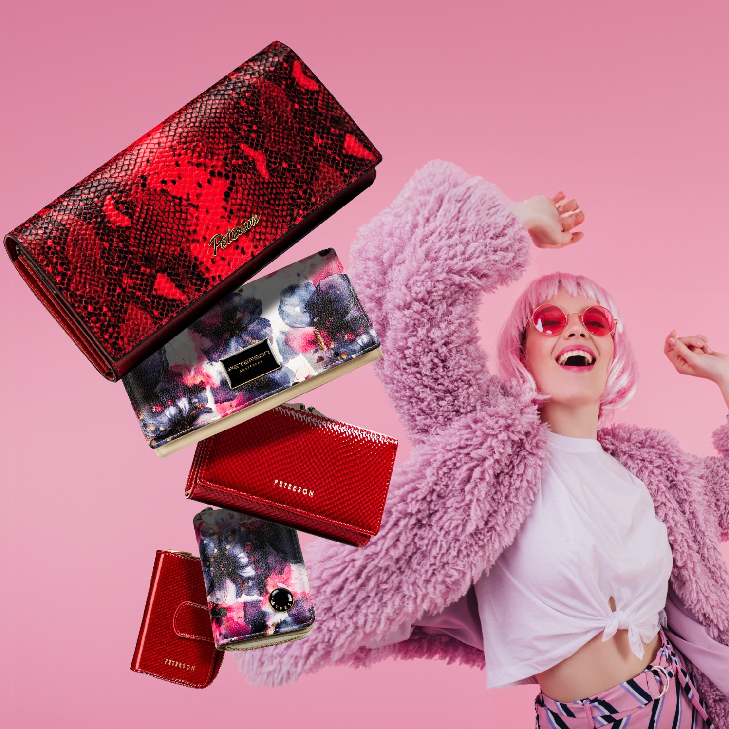 portfel damski eko ptn 0015-ji-9419 red