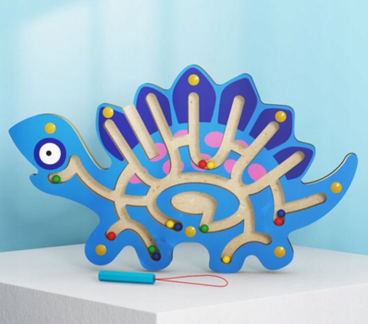 drewniany labirynt stegozaurus niebieski  jhtoy-312