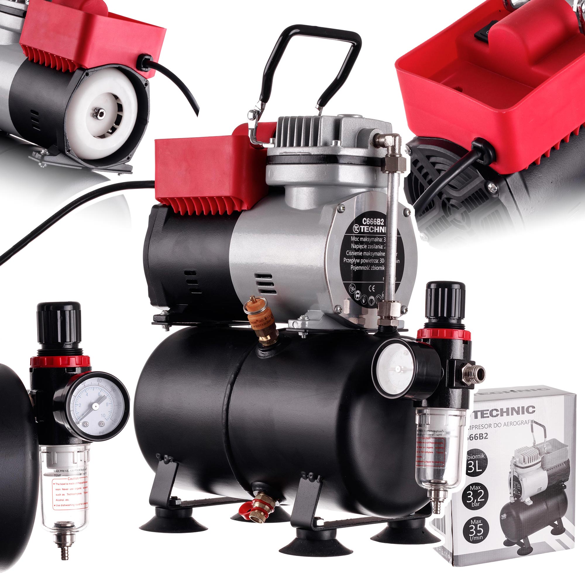 *kompresor 666b2 + redukcja 1/4-1/8 + teflon + oring