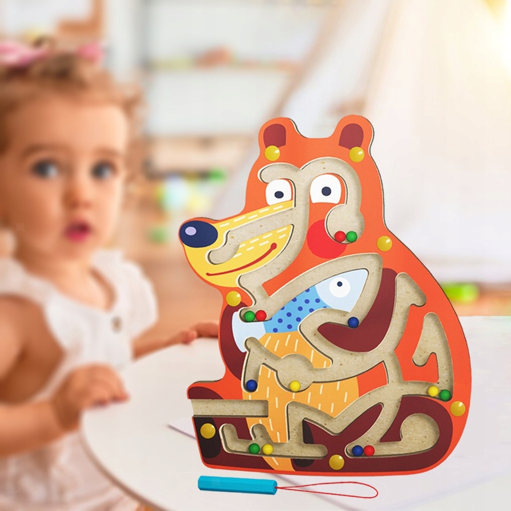 drewniany labirynt miś jhtoy-312