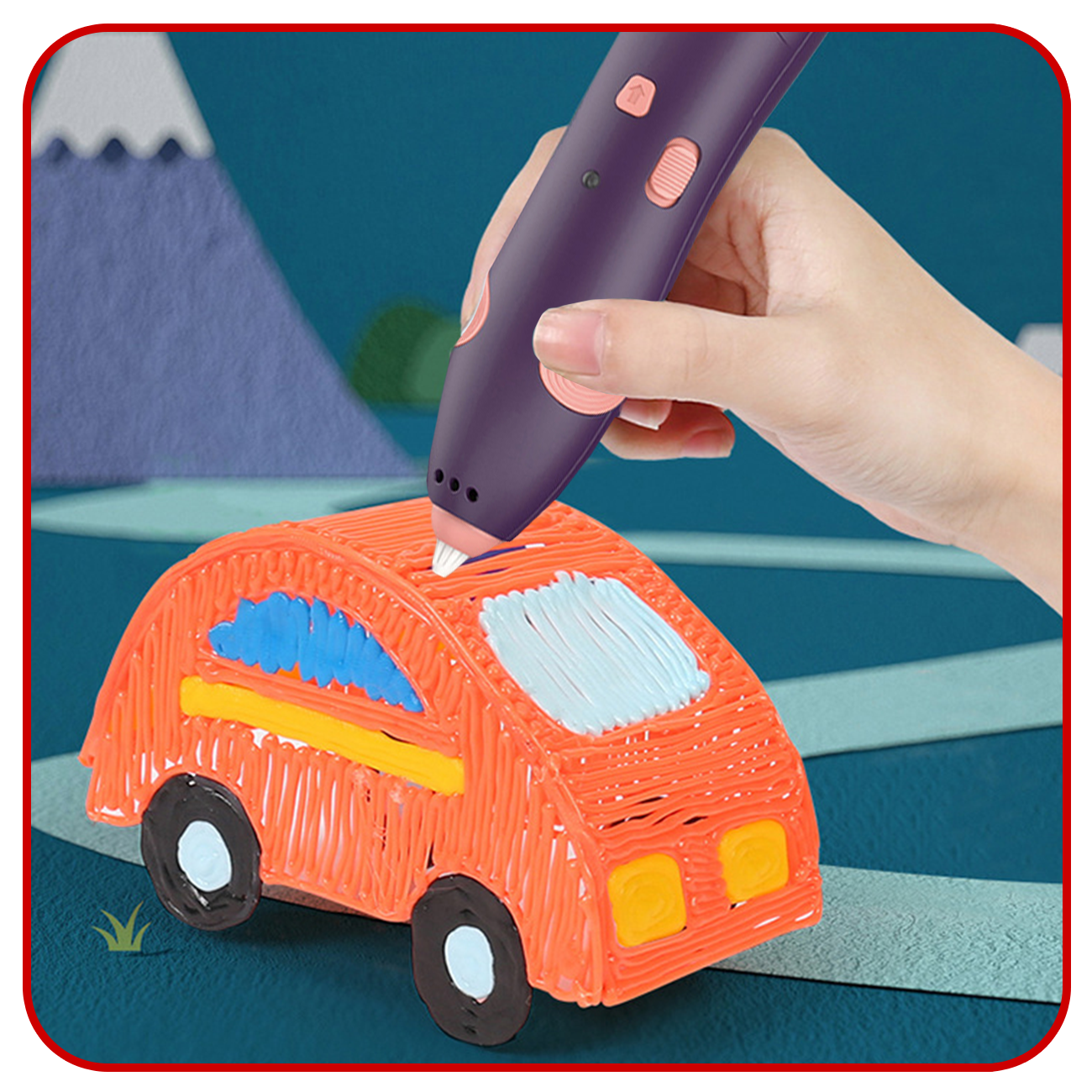 długopis drukarka 3d pen bezpieczny zestaw + wzory fioletowy