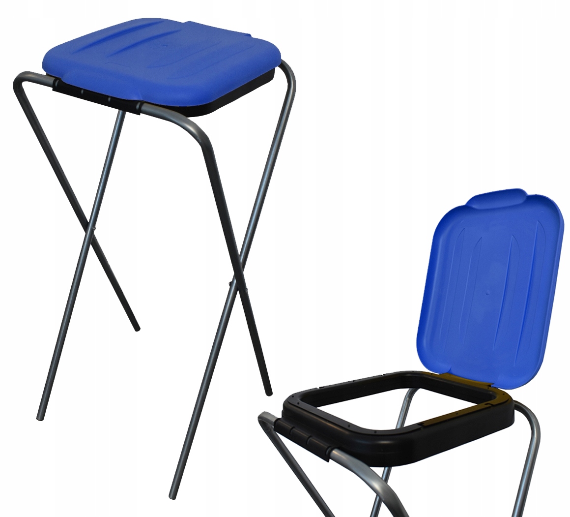 stojak do segregacji odpadów (1-stanowiskowy) niebieski