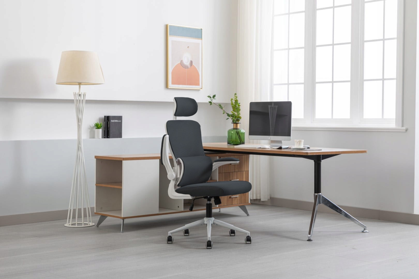 fotel zeo czarny biały