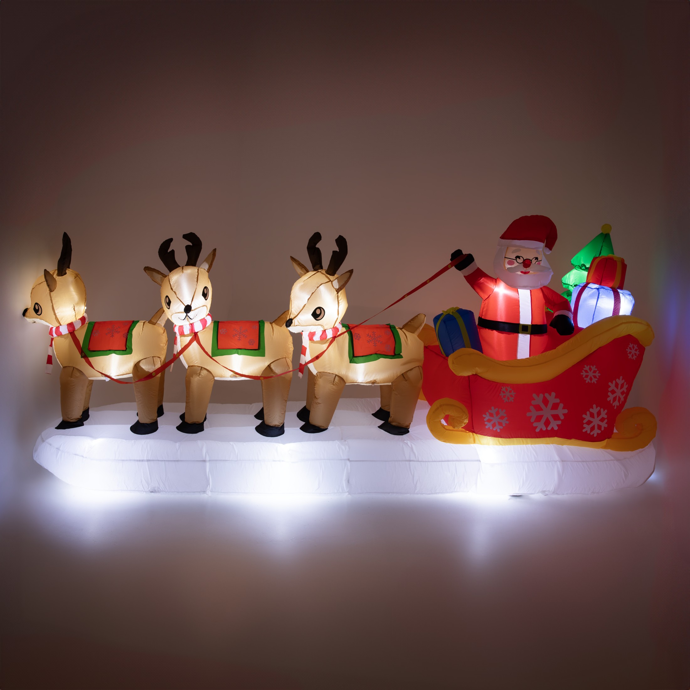 mikołaj nadmuchiwany dekoracja świąteczna sanie renifer dmuchaniec jumihome