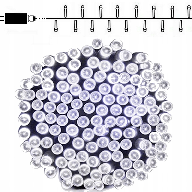 lampki choinkowe 400 led - zimne białe na choinkę świąteczne girlanda
